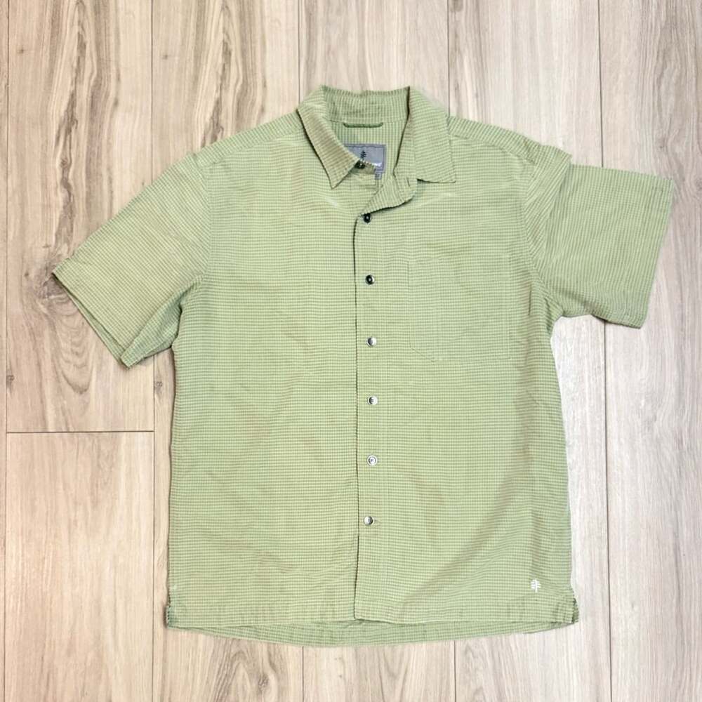 Royal Robbins Green Check Short Sleeve Button Up M